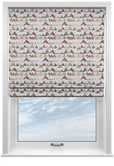 Cloudy Peaks, Rosey Hues - Motorised Roman Blind